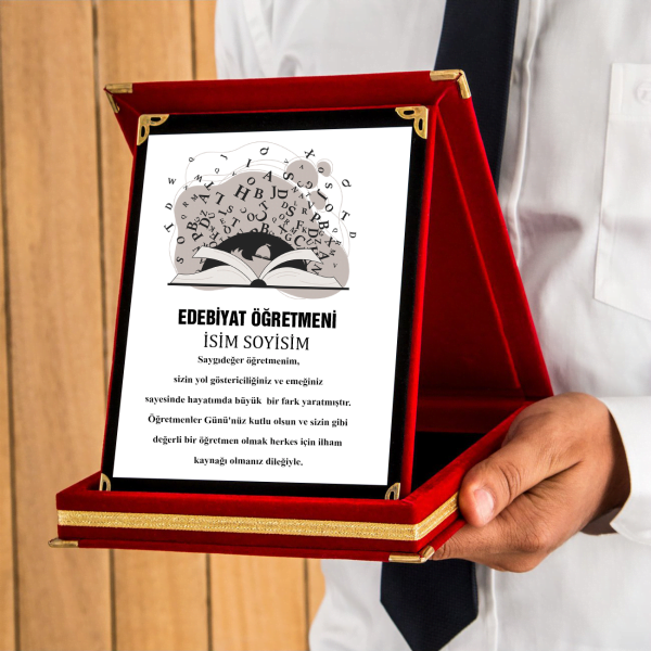 Kişiye Özel Edebiyat Öğretmen Plaket