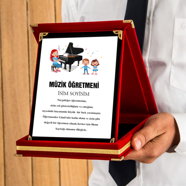 Kişiye Özel Müzik Öğretmeni Plaketi