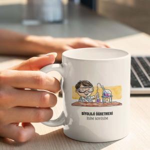 Biyoloji Öğretmeni Tasarımlı Kupa