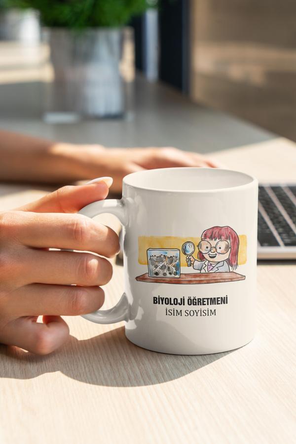 Biyoloji Öğretmeni Tasarımlı Kupa