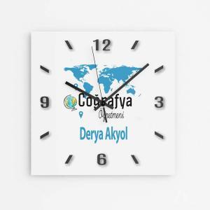 Kişiye Özel Coğrafya Öğretmeni Duvar Saati
