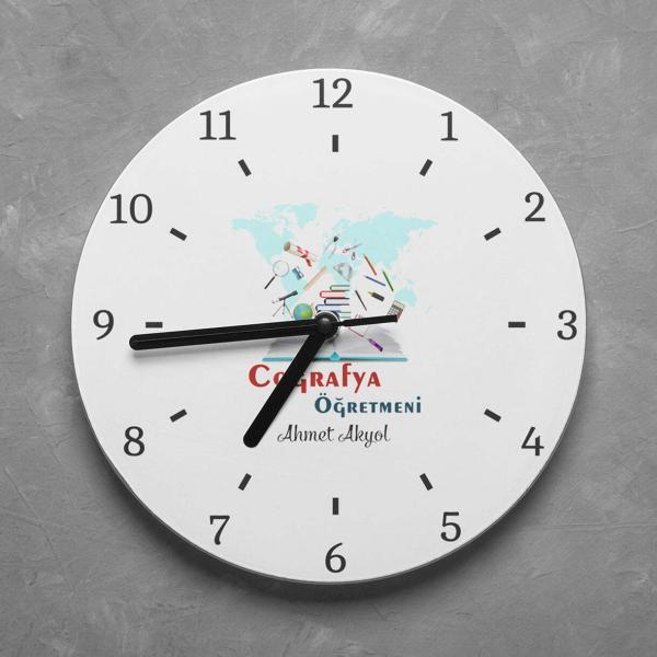 Kişiye Özel Coğrafya Öğretmeni Duvar Saati