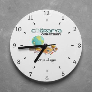 Kişiye Özel Coğrafya Öğretmeni Duvar Saati