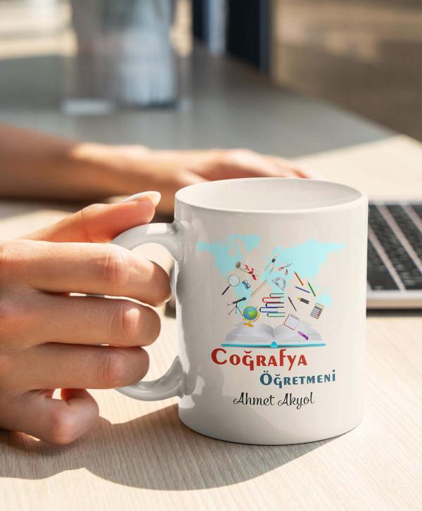 Coğrafya Öğretmeni Tasarımlı Kupa