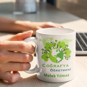 Coğrafya Öğretmeni Tasarımlı Kupa