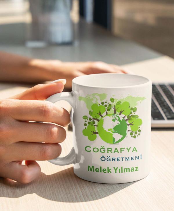 Coğrafya Öğretmeni Tasarımlı Kupa