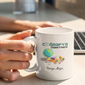 Coğrafya Öğretmeni Tasarımlı Kupa