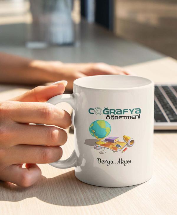 Coğrafya Öğretmeni Tasarımlı Kupa