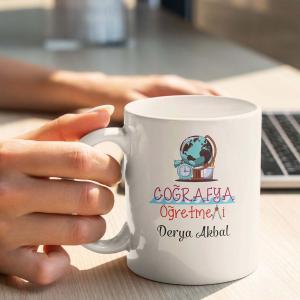 Coğrafya Öğretmeni Tasarımlı Kupa