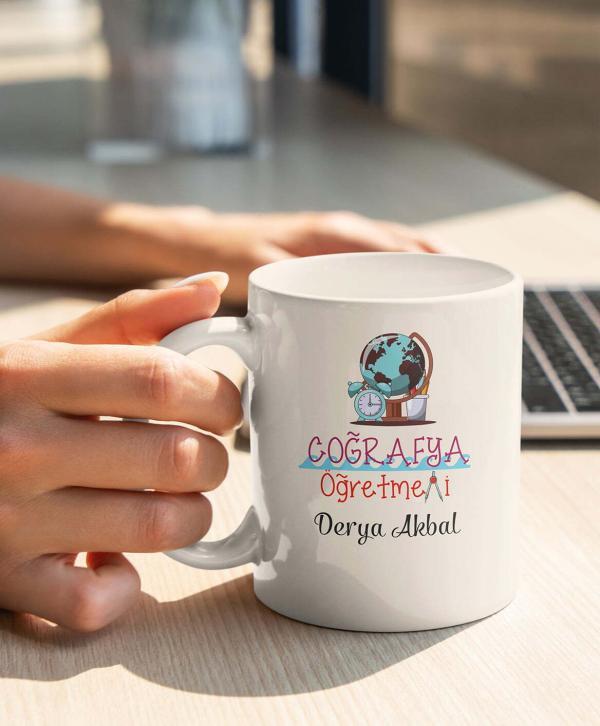Coğrafya Öğretmeni Tasarımlı Kupa