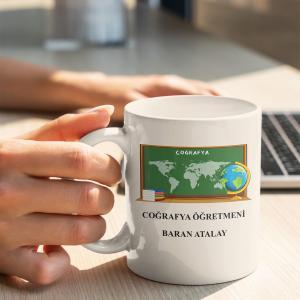 Coğrafya Öğretmeni Tasarımlı Kupa