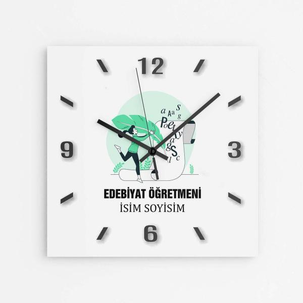 Kişiye Özel Edebiyat Öğretmeni Duvar Saati