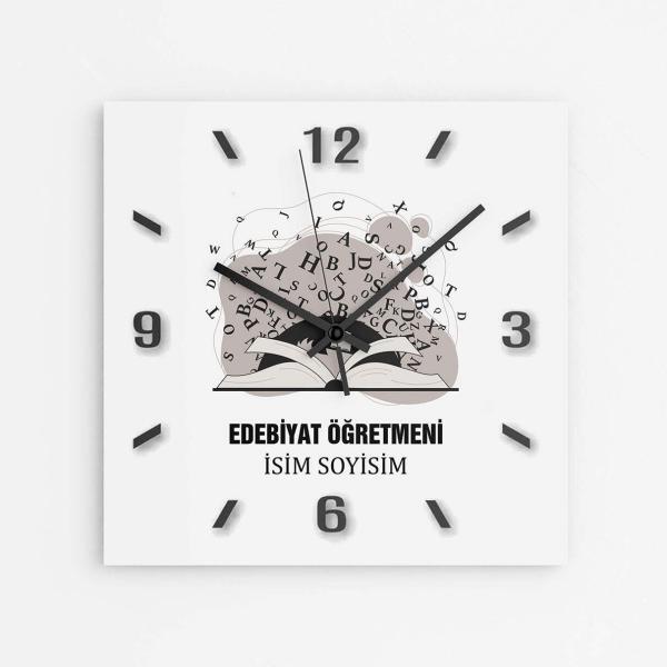 Kişiye Özel Edebiyat Öğretmeni Duvar Saati