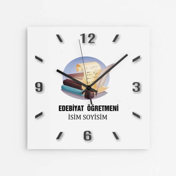 Kişiye Özel Edebiyat Öğretmeni Duvar Saati
