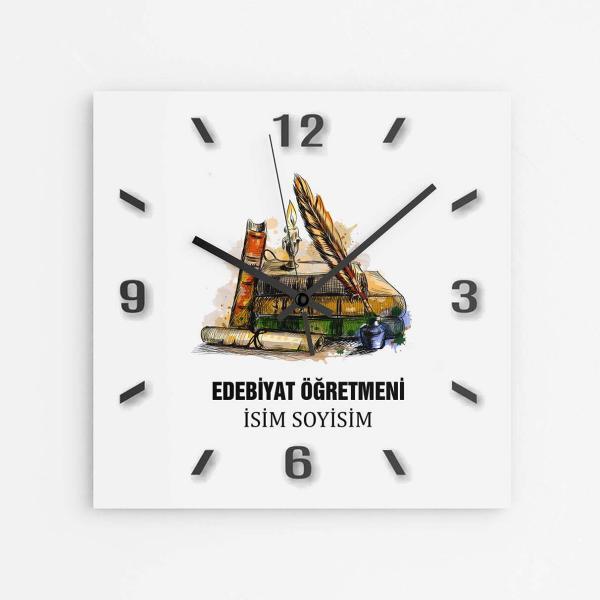 Kişiye Özel Edebiyat Öğretmeni Duvar Saati