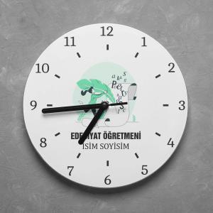 Kişiye Özel Edebiyat Öğretmeni Duvar Saati