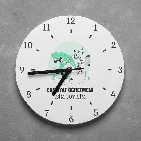 Kişiye Özel Edebiyat Öğretmeni Duvar Saati