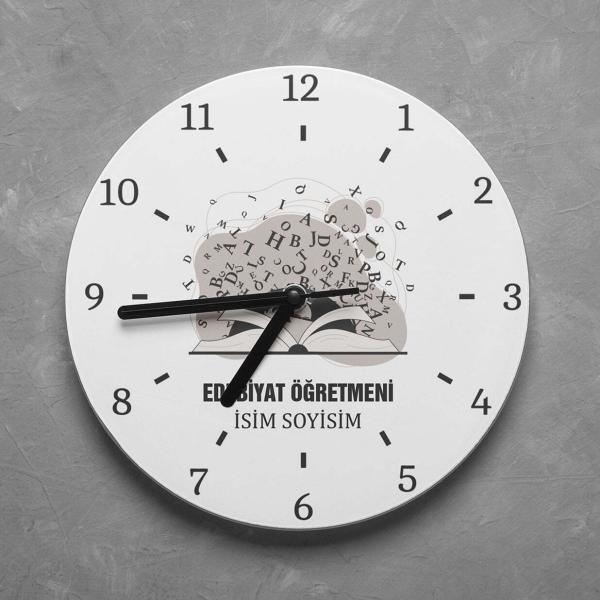 Kişiye Özel Edebiyat Öğretmeni Duvar Saati