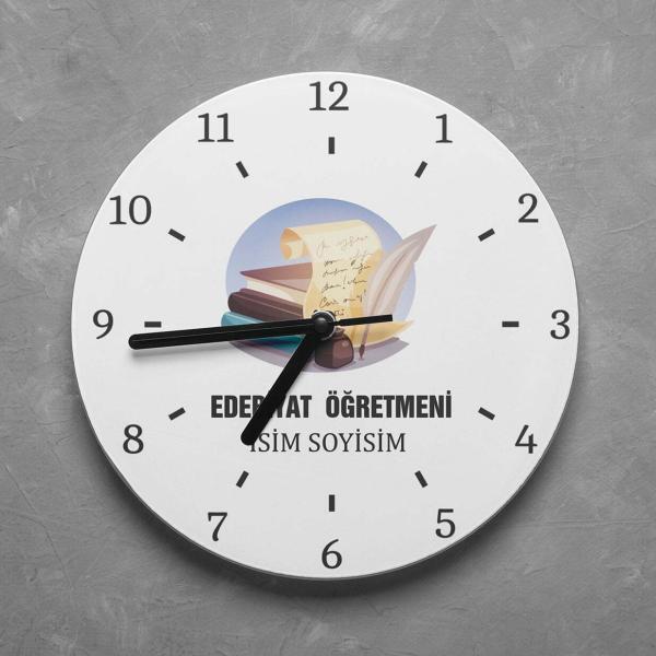 Kişiye Özel Edebiyat Öğretmeni Duvar Saati