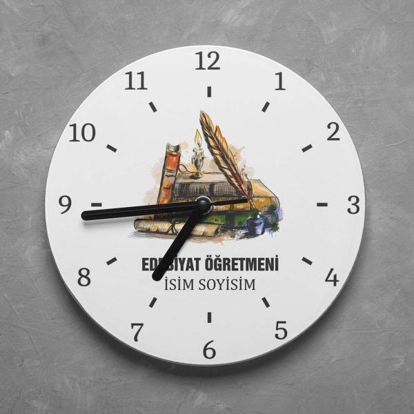 Kişiye Özel Edebiyat Öğretmeni Duvar Saati