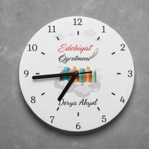 Kişiye Özel Edebiyat Öğretmeni Duvar Saati