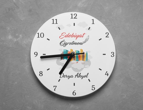 Kişiye Özel Edebiyat Öğretmeni Duvar Saati