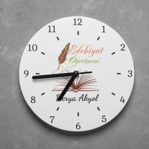 Kişiye Özel Edebiyat Öğretmeni Duvar Saati