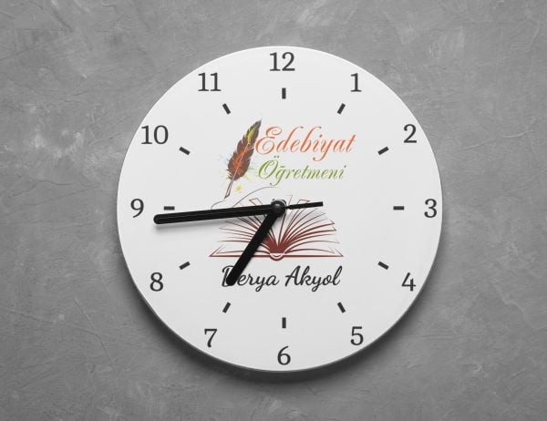Kişiye Özel Edebiyat Öğretmeni Duvar Saati