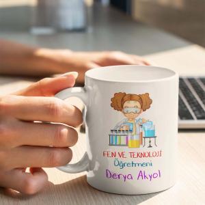Fen ve Teknoloji Öğretmeni Tasarımlı Kupa
