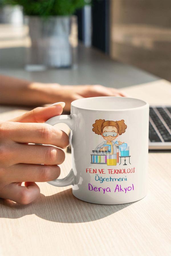 Fen ve Teknoloji Öğretmeni Tasarımlı Kupa