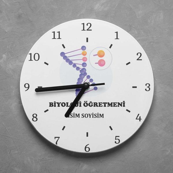 Kişiye Özel Biyoloji Öğretmeni Duvar Saati