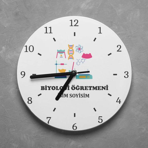Kişiye Özel Biyoloji Öğretmeni Duvar Saati