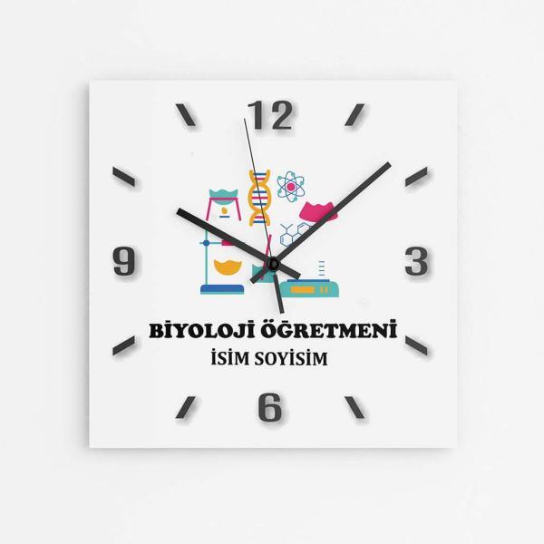 Kişiye Özel Biyoloji Öğretmeni Duvar Saati