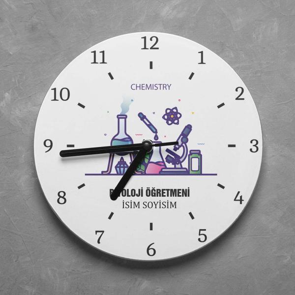 Kişiye Özel Biyoloji Öğretmeni Duvar Saati