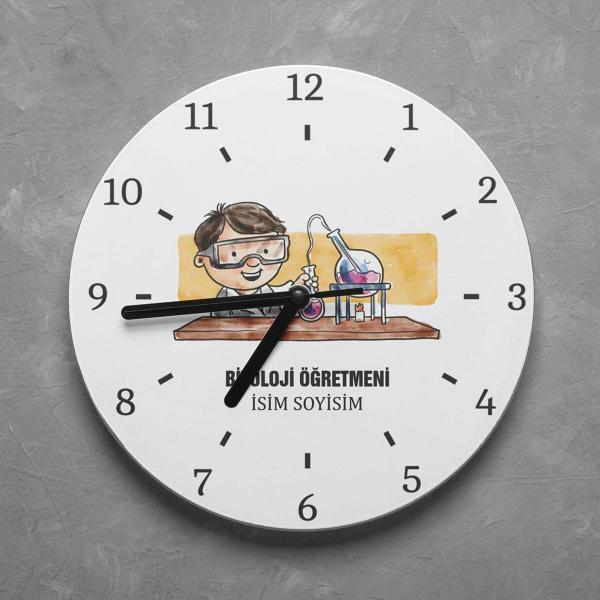 Kişiye Özel Biyoloji Öğretmeni Duvar Saati