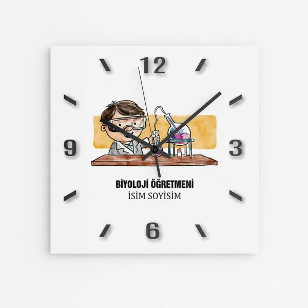 Kişiye Özel Biyoloji Öğretmeni Duvar Saati