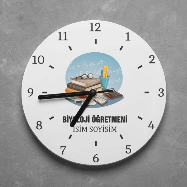 Kişiye Özel Biyoloji Öğretmeni Duvar Saati
