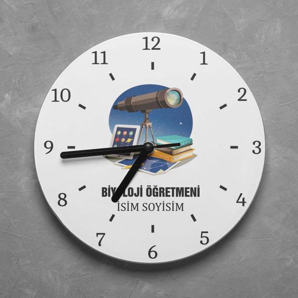 Kişiye Özel Biyoloji Öğretmeni Duvar Saati
