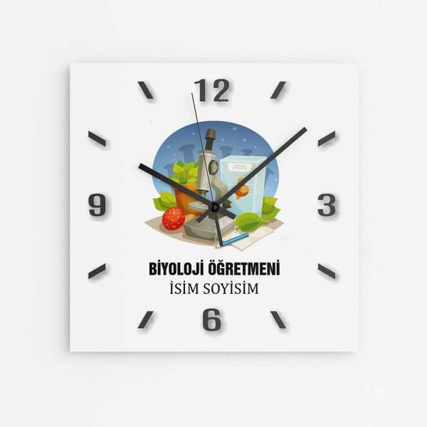 Kişiye Özel Biyoloji Öğretmeni Duvar Saati