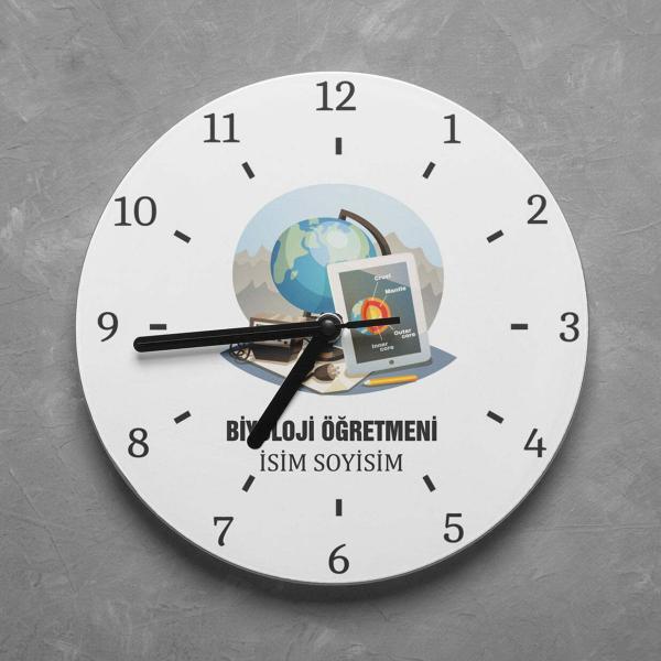 Kişiye Özel Biyoloji Öğretmeni Duvar Saati