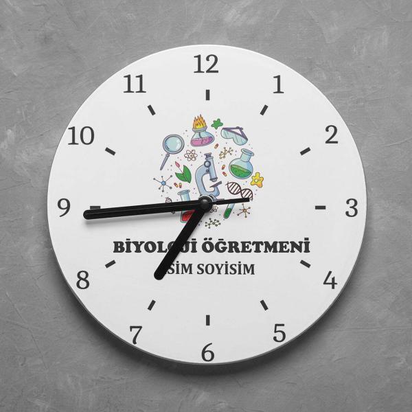 Kişiye Özel Biyoloji Öğretmeni Duvar Saati