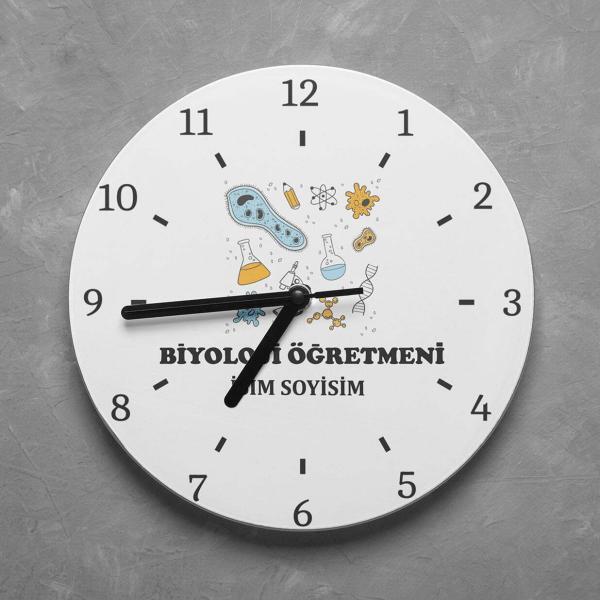 Kişiye Özel Biyoloji Öğretmeni Duvar Saati