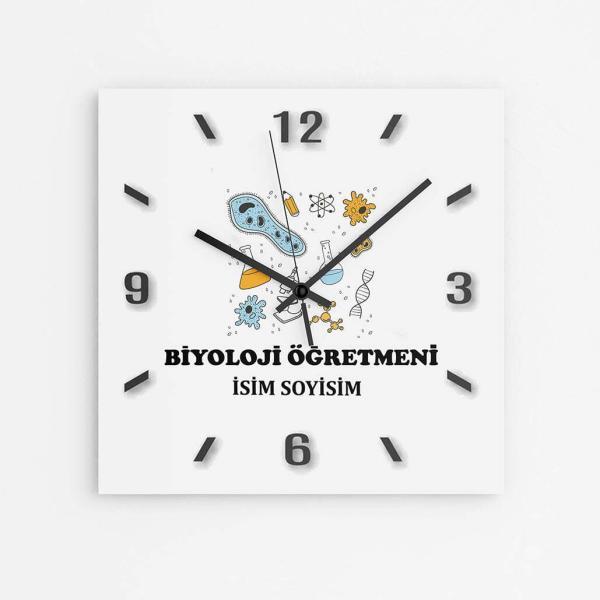 Kişiye Özel Biyoloji Öğretmeni Duvar Saati
