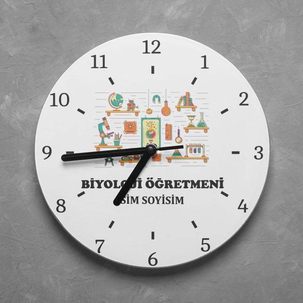 Kişiye Özel Biyoloji Öğretmeni Duvar Saati