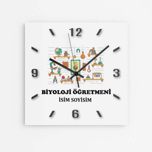 Kişiye Özel Biyoloji Öğretmeni Duvar Saati