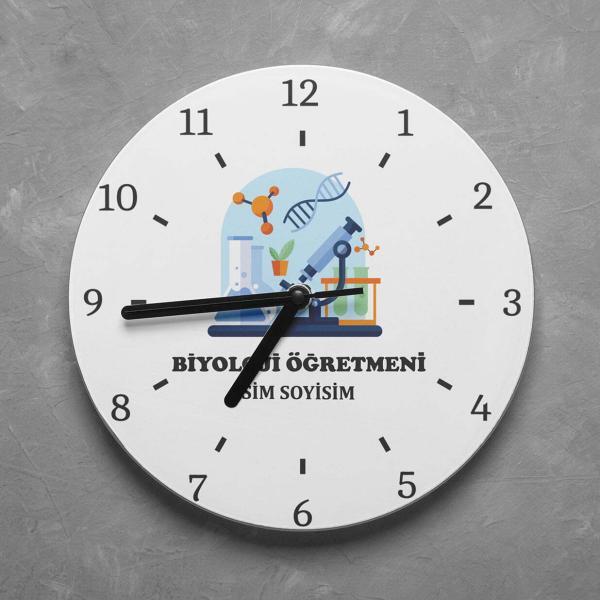 Kişiye Özel Biyoloji Öğretmeni Duvar Saati
