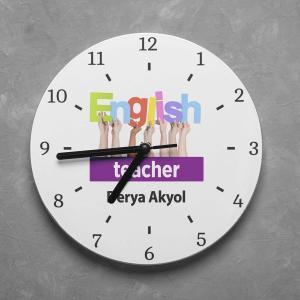 Kişiye Özel İngilizce Öğretmeni Duvar Saati