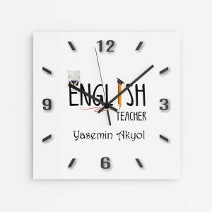 Kişiye Özel İngilizce Öğretmeni Duvar Saati