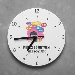 Kişiye Özel İngilizce Öğretmeni Duvar Saati
