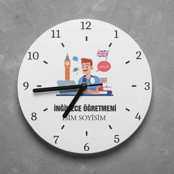 Kişiye Özel İngilizce Öğretmeni Duvar Saati